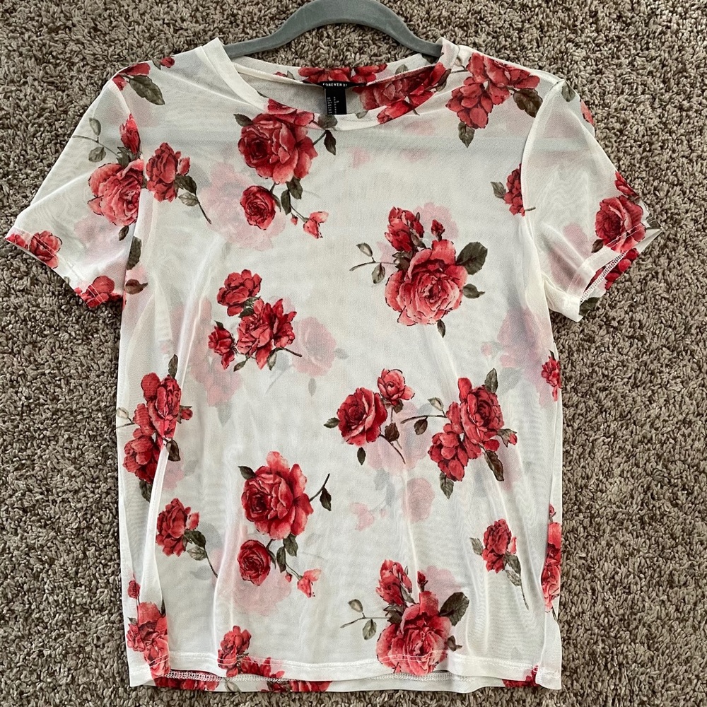 Sheer Floral Tee
